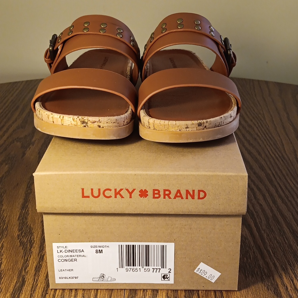 Lucky Brand Tan Studded Women's Sandals - Picture 2 of 7